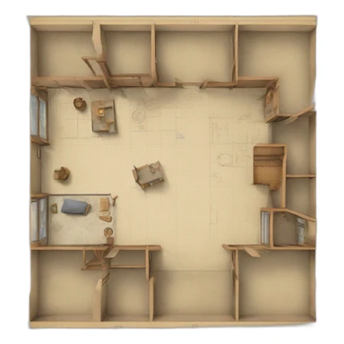 medieval architect drawing on a floor plan sticker