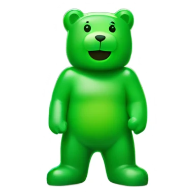 green gummy bear on an island sticker