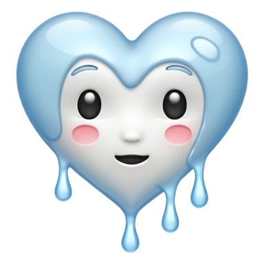 white heart melting (no face) sticker