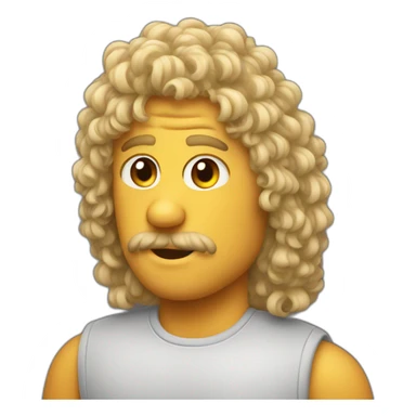 Curly mullet sticker