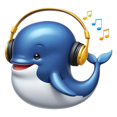 Whale and music sticker