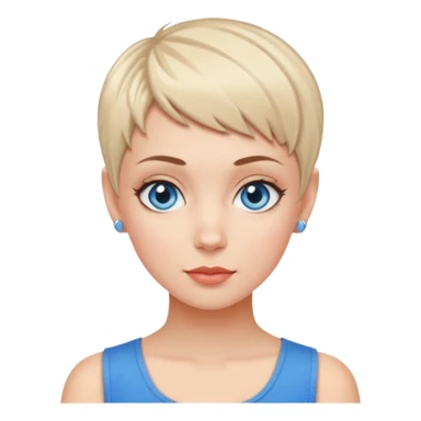 white girl pixie cut sticker