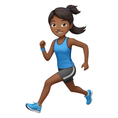 running asian girl sticker