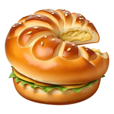 single golden brown soft textured Kartoffelbrötchen sticker