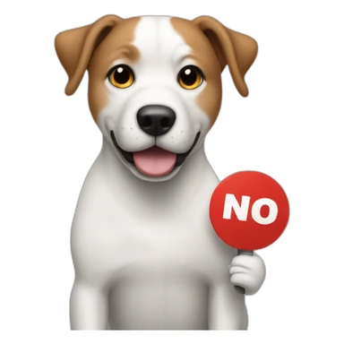 A dog holding sign saying NO BOYCOTT sticker