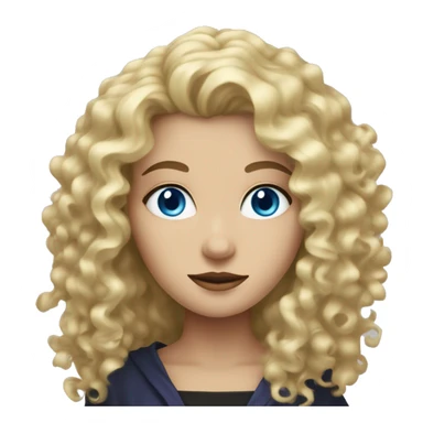Blonde curly hair Blue eyed woman who is witchy  sticker