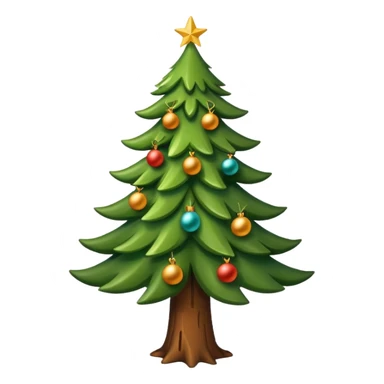 Christmas tree emoji, brown sticker