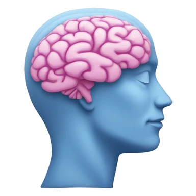 side profile head with brain sticker