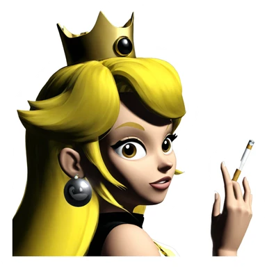 blonde princess with cigarette crown sticker