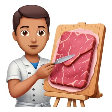 pink artist painting a SPAM meat abstract landscape  sticker