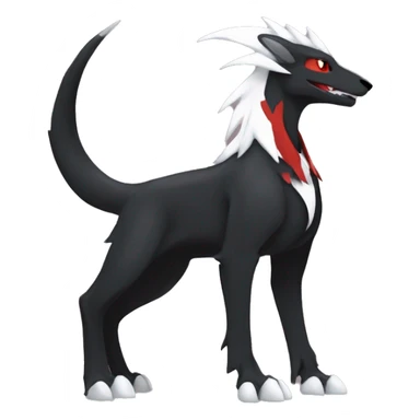 Black Cool Edgy Sergal-Houndoom-Fakémon  with White and Red Edgy markings sticker