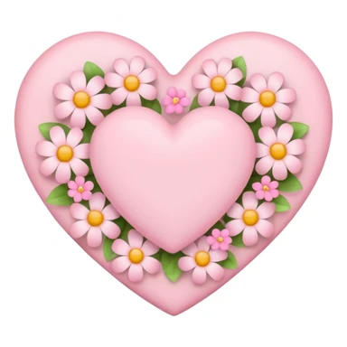 Emoji white heart with pink flowers sticker