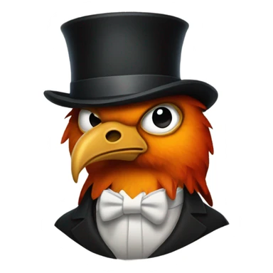 phoenix with monocle and top hat sticker