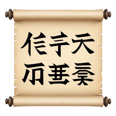 scroll with Chinese characters sticker