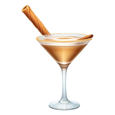 Cinnamon churro martini with one churro sticking out of the glass sticker