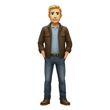 man in full growth  photorealistic serious sticker