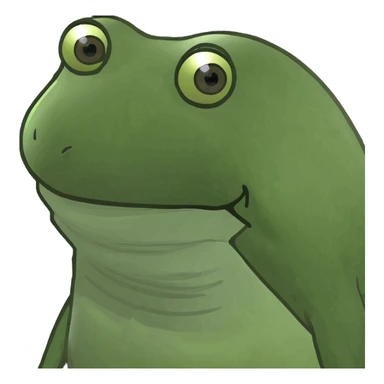 A frog holding a Peace Lily  sticker