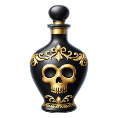 an elegant black poison bottle, no skull  sticker