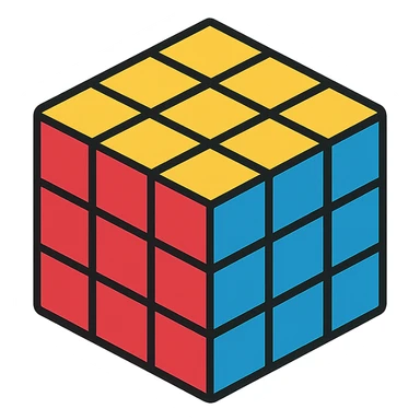 a Rubik's cube, vibrant and colorful, modern icon style sticker