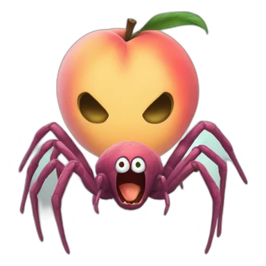 scary-spider-peach sticker