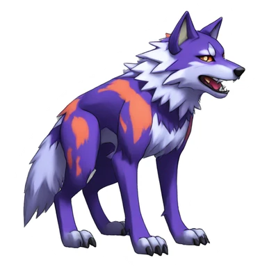  Cool Edgy Colorful Digimon-Fakemon-Wolf with edgy markings full body sticker