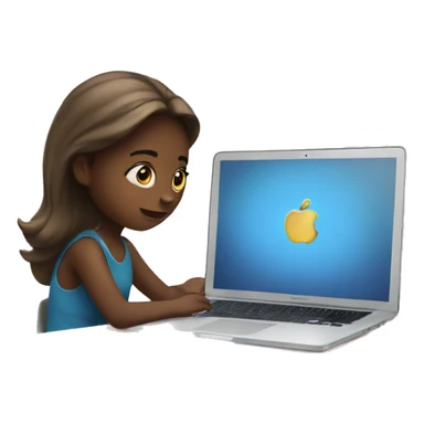 Girl studying with MacBook sticker