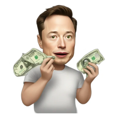 elon musk. eating money sticker