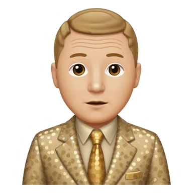 Curly Howard from The Three Stooges with dark blonde hair, beige sequin suit  sticker