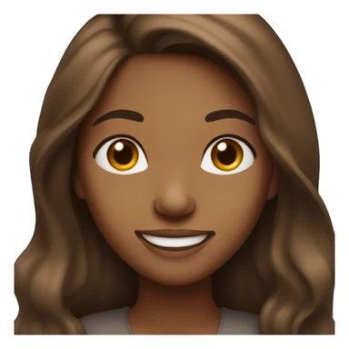Medium brown Girl with long brown hair smiling  sticker