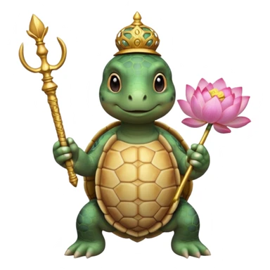 turtle, scepter, buddhism, lotus sticker