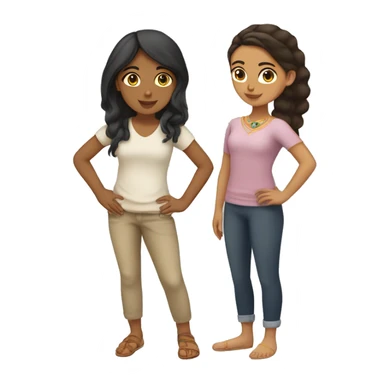 Egyptian girl and Bengali girl, and another light skin Bengali girl in normal clothes   sticker