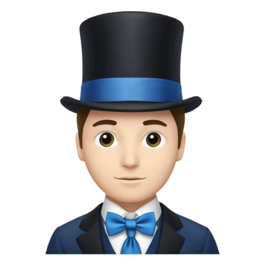 Man in top hat & blue tie sticker