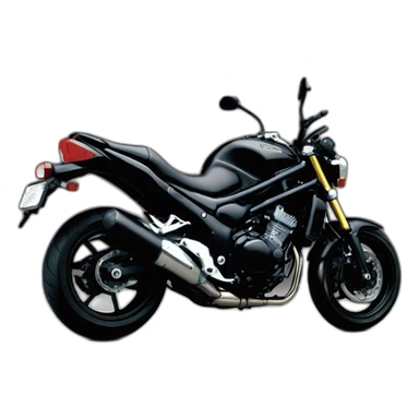 a black suzuki bandit 1200 Naked 2007 with brown leather seats sticker