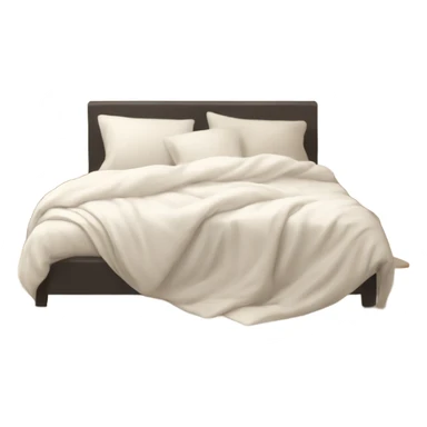 White bed with pillows and blankets, cozy vibe sticker
