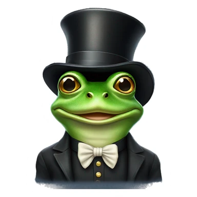 Frog wearing a tophat sticker