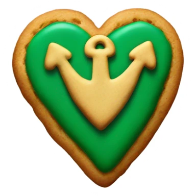 cookie heart with dark green anchor sticker