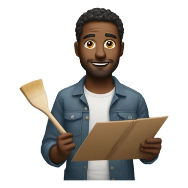 artist man holding a palette sticker