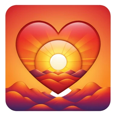 Heart shaped sunrise sticker
