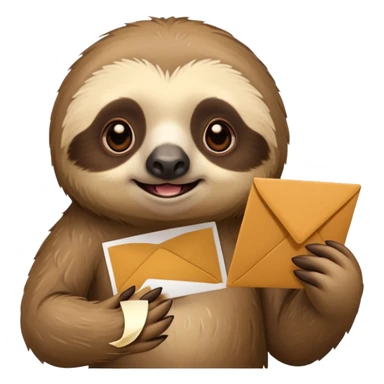 A sloth holding a invitation in his hand sticker