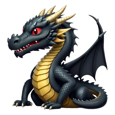 Black dragon with arms crossed closed eyes sticker