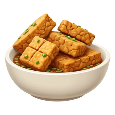 tofu tempe fried snacks fritters in a white bowl white sambal sticker