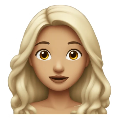 A girl with long dark hair, full lips and brown eyes sticker