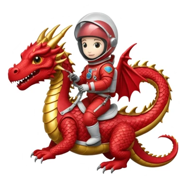 closed helmet astronaut riding dragon sticker