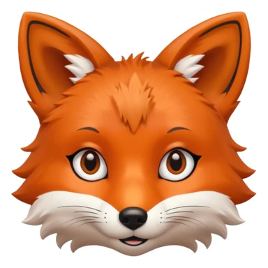 simple cute fox only face, simple eyes, only pupils sticker