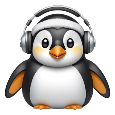 A penguin with earmuffs sticker