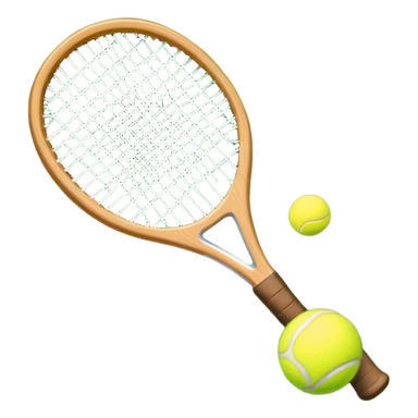 A detailed tennis racket resting on lush green grass beside a bright yellow tennis ball. The scene captures the essence of classic lawn tennis, with a crisp and clean background emphasizing the elegance and tradition of the sport sticker