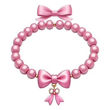 pink bead bracelet with pink bows on it sticker