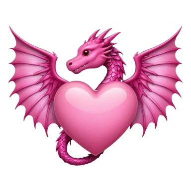 Pink heart with dragon wings sticker