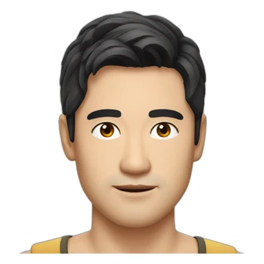 Thai actor Jeff Satur, black hair, brown eyes, handsome male face sticker