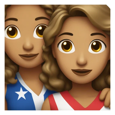 puerto rican woman with wavy shoulder length hair giving an Italian woman a hug sticker
